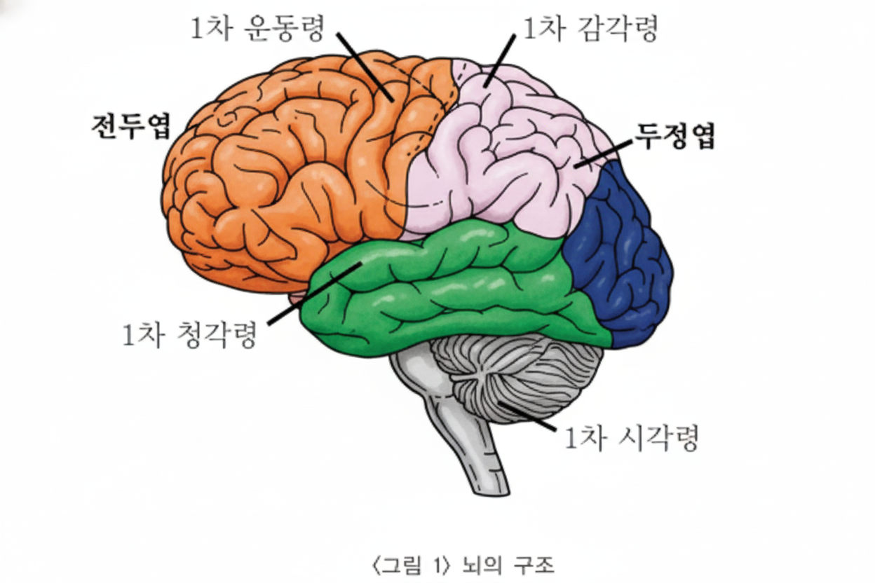 뇌의 구조 - 전두엽, 두정엽, 측두엽, 후두엽